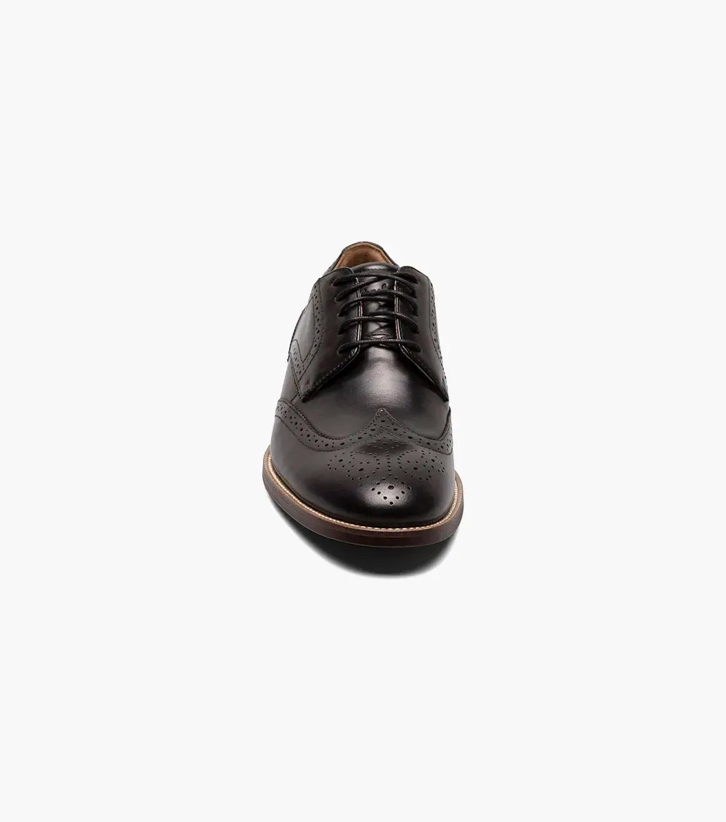 Florsheim Men Rucci Wingtip Oxford Cognac Shoes-Black