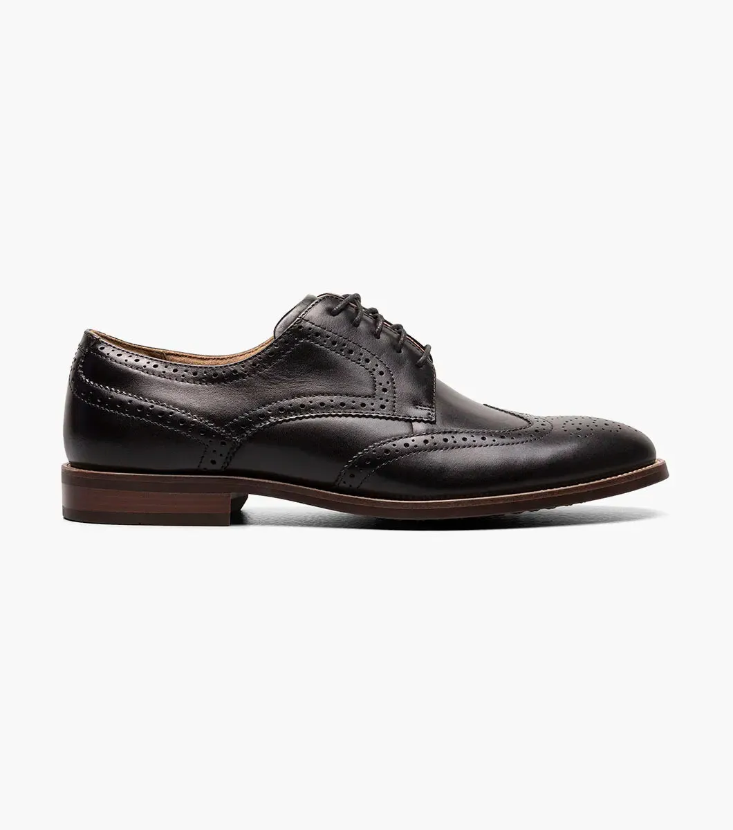 Florsheim Men Rucci Wingtip Oxford Cognac Shoes-Black