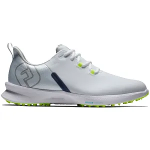 FootJoy Fuel Sport Spikeless Waterproof Shoes - White/Navy/Green