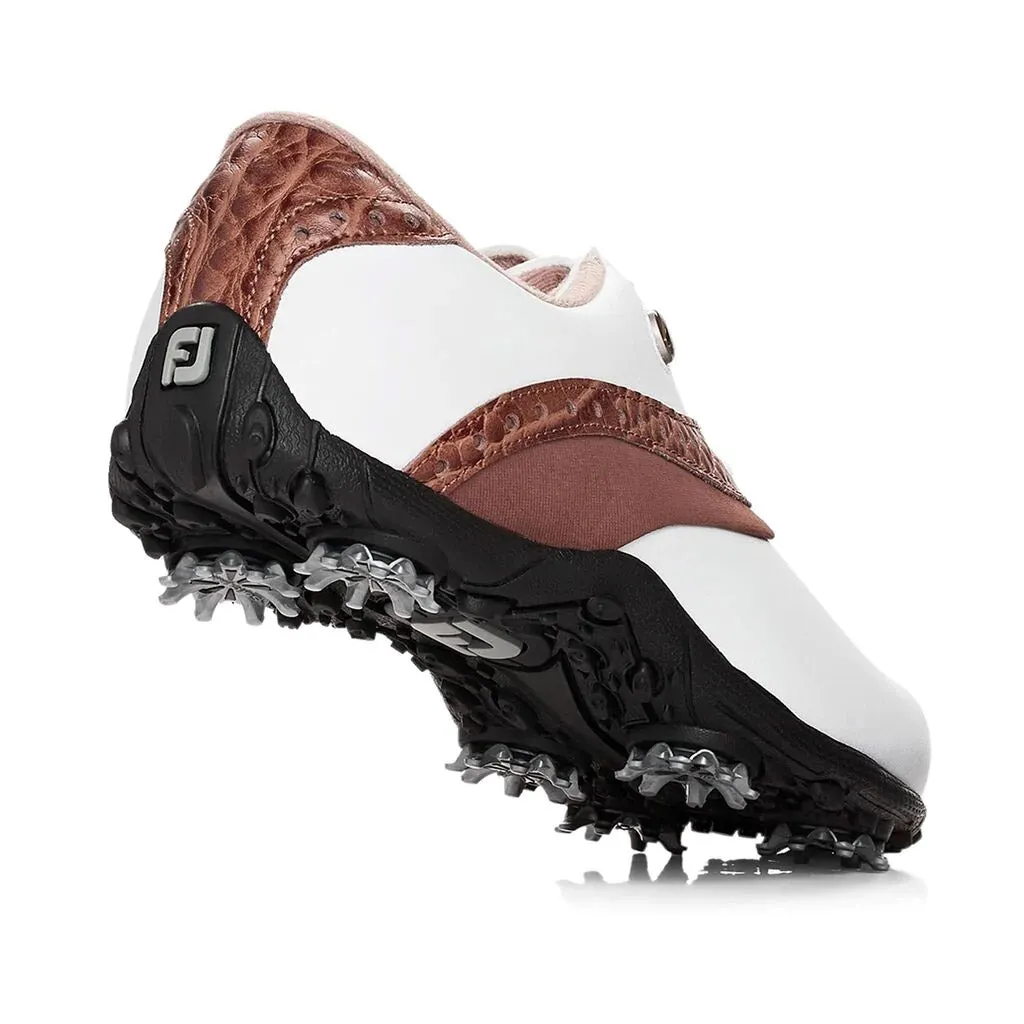 FootJoy LoPro Collection White Brown Womens Golf Shoes