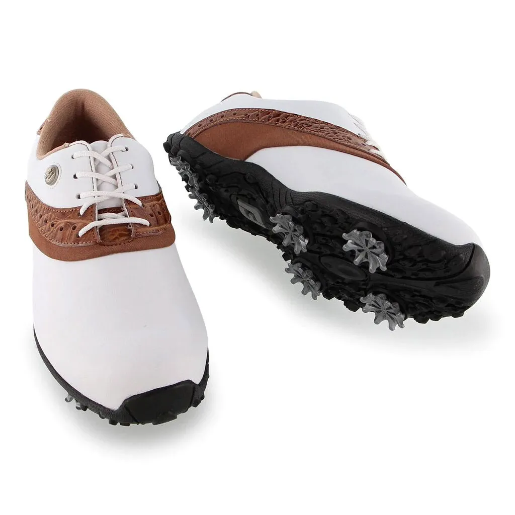 FootJoy LoPro Collection White Brown Womens Golf Shoes