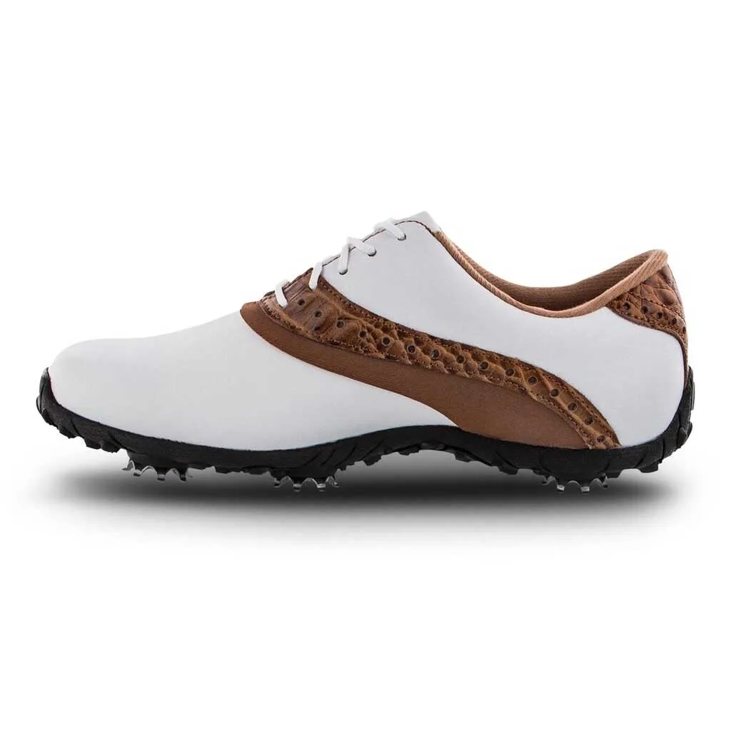 FootJoy LoPro Collection White Brown Womens Golf Shoes