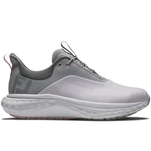 FootJoy Quantum Ladies Spikeless Waterproof Shoes - White/Grey/Pink