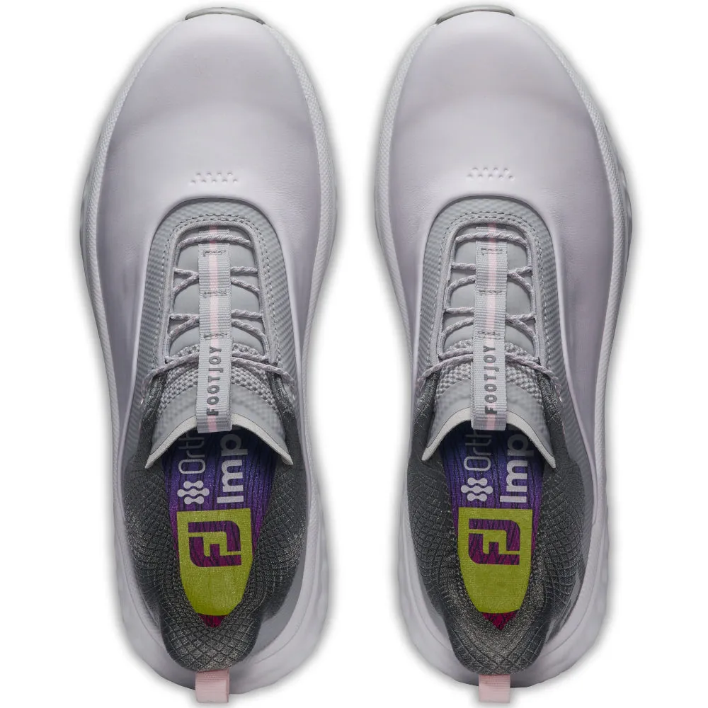 FootJoy Quantum Ladies Spikeless Waterproof Shoes - White/Grey/Pink