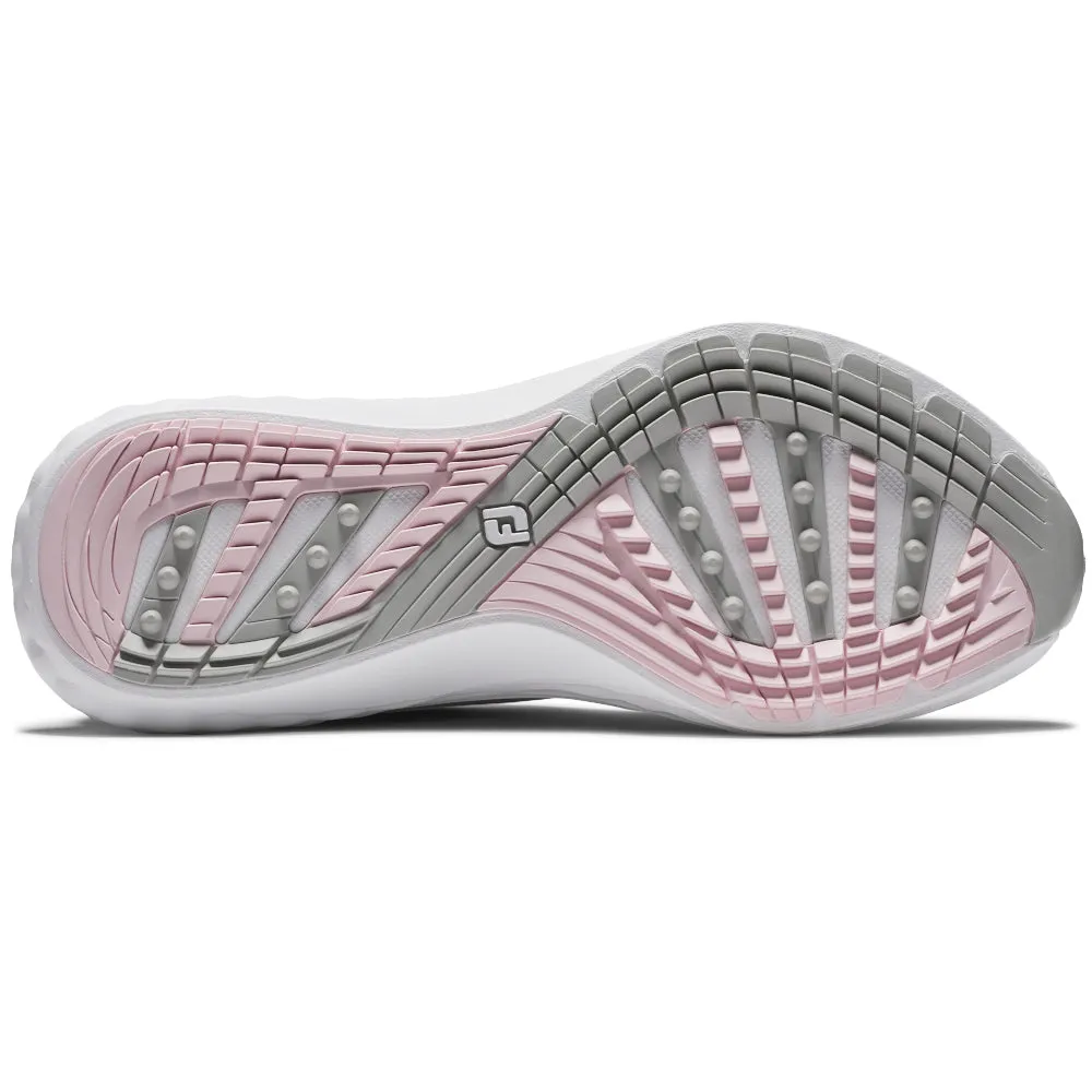 FootJoy Quantum Ladies Spikeless Waterproof Shoes - White/Grey/Pink