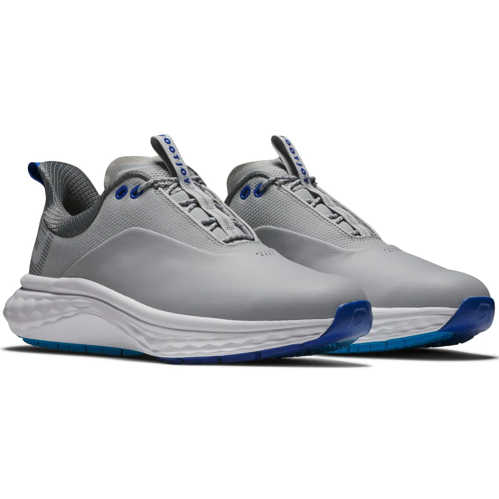 FootJoy Quantum Spikeless Waterproof Shoes - Grey/White/Blue