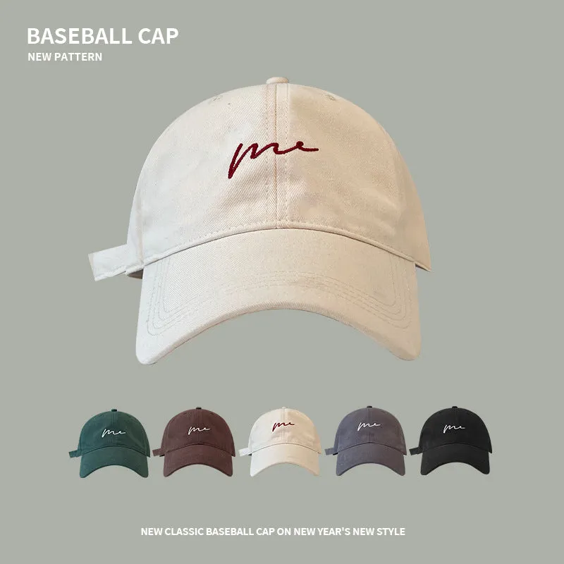 Four Seasons Hat Women's Big Head Baseball Cap Men's Trendy Niche Design Versatile Sports Korean Style Peaked Cap Shows Small Face