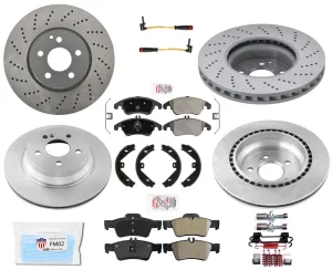 Front & Rear Brake Disc Rotors Pads for 10-16 Mercedes E350 WITH sport package