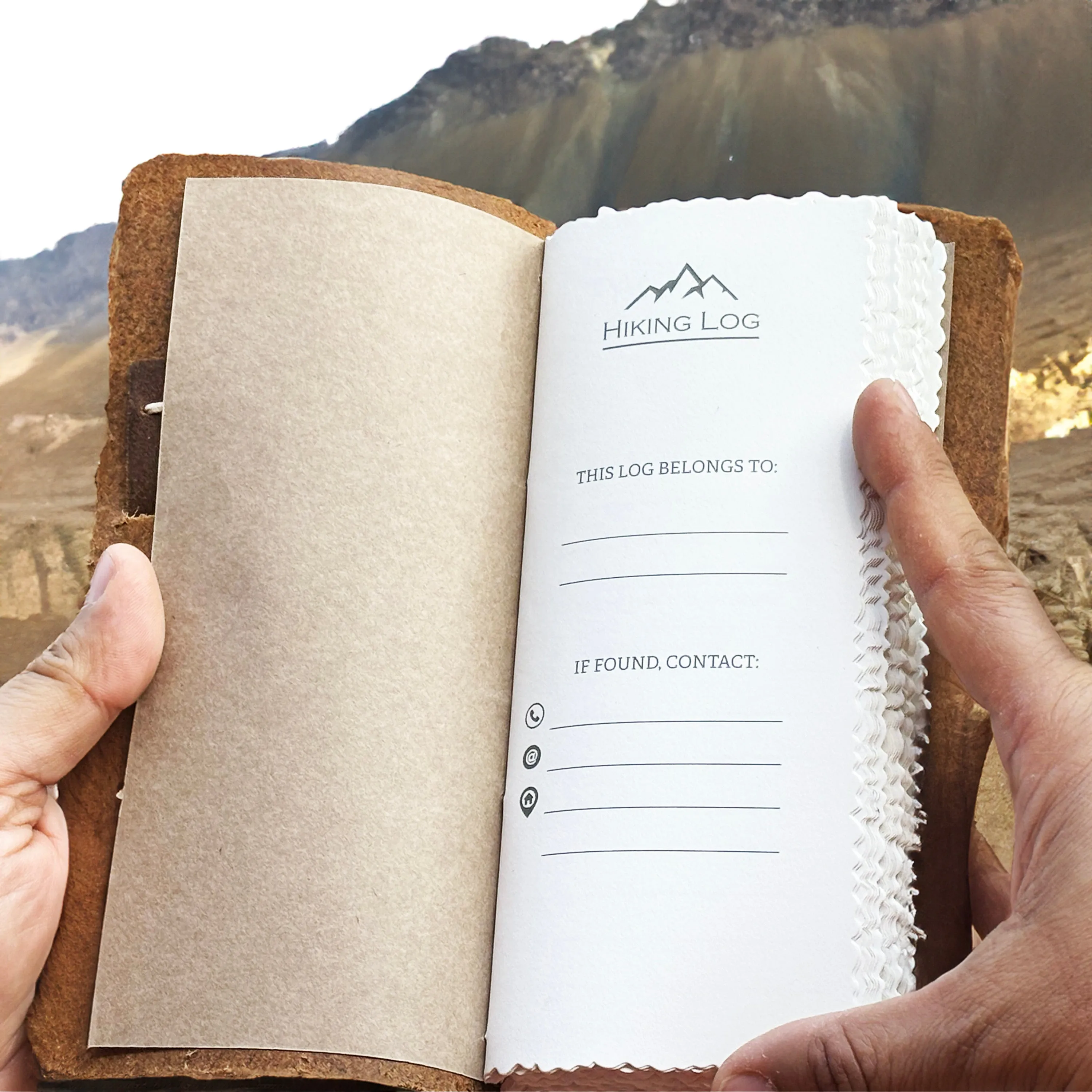 Genuine Leather Hiking Logbook