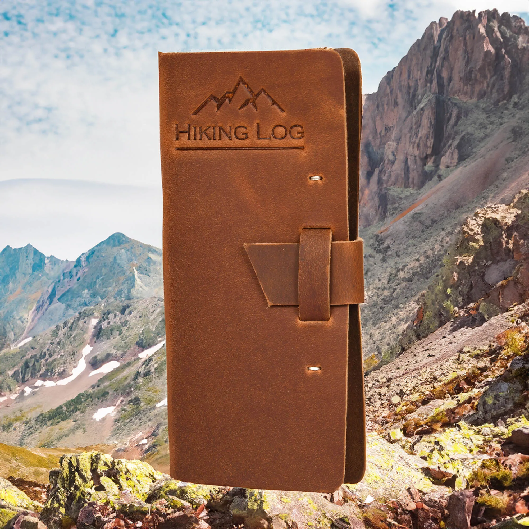 Genuine Leather Hiking Logbook