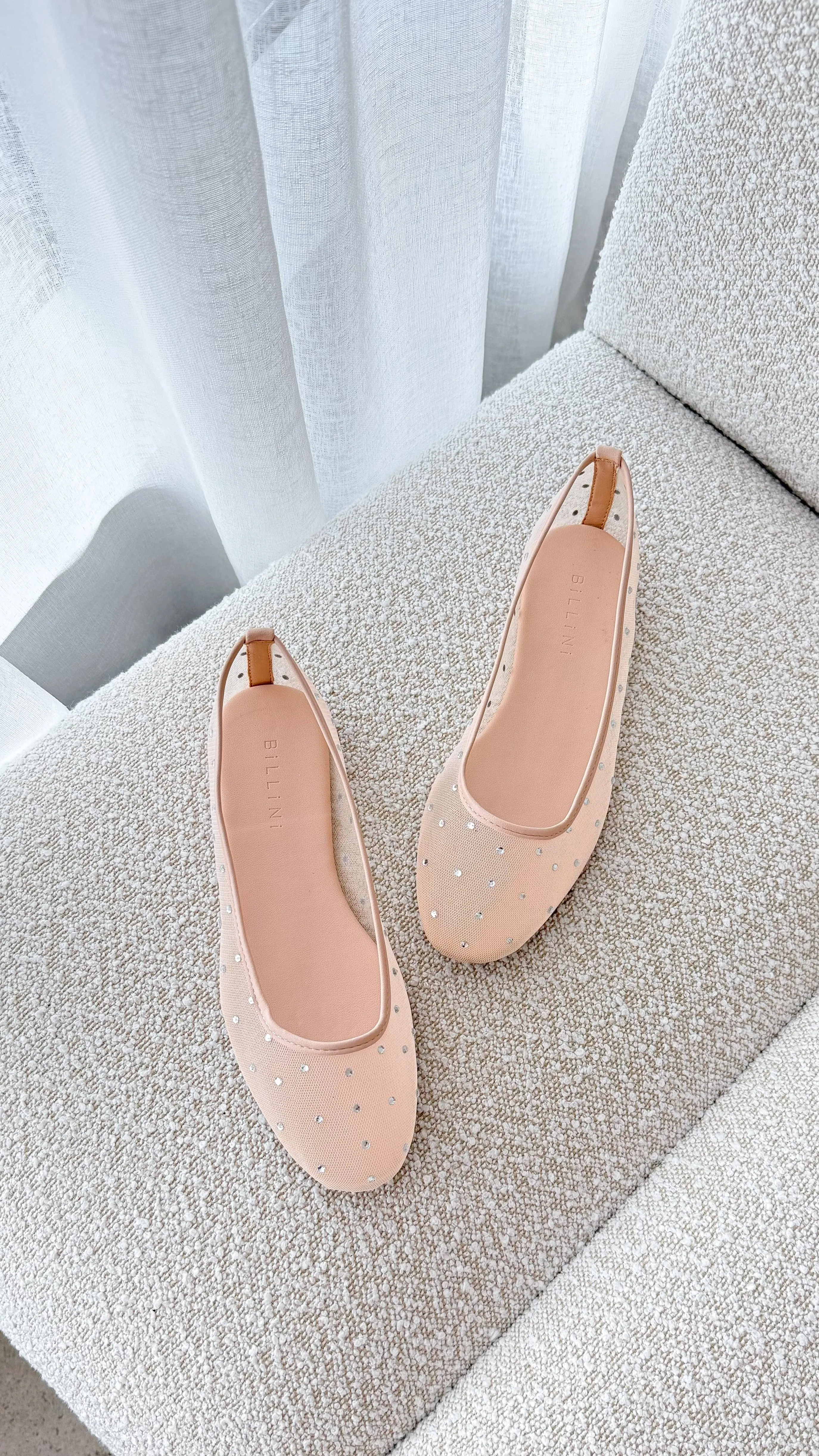 Gerani Flats - Petal Mesh Diamante