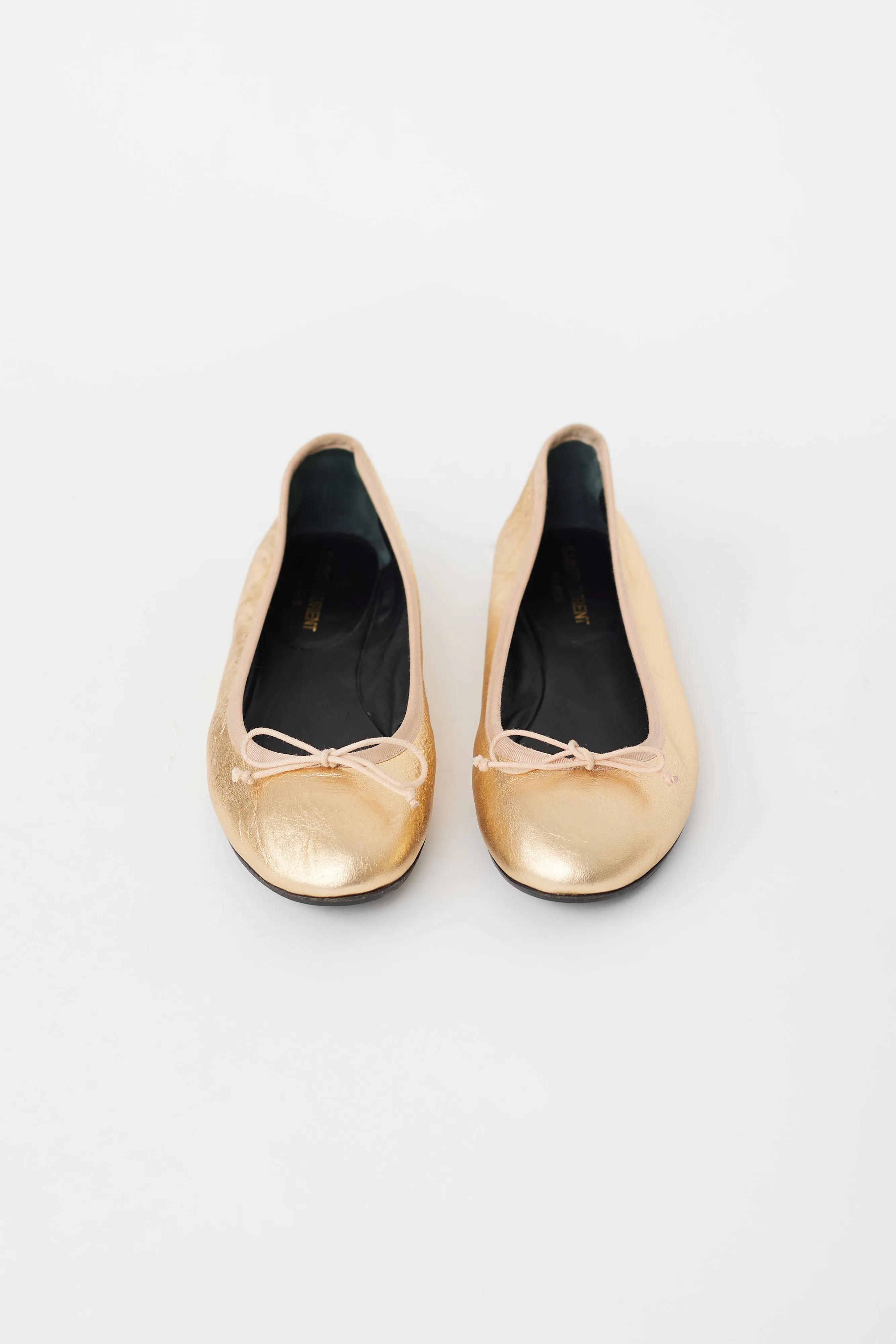 Gold Leather Ballet Flat