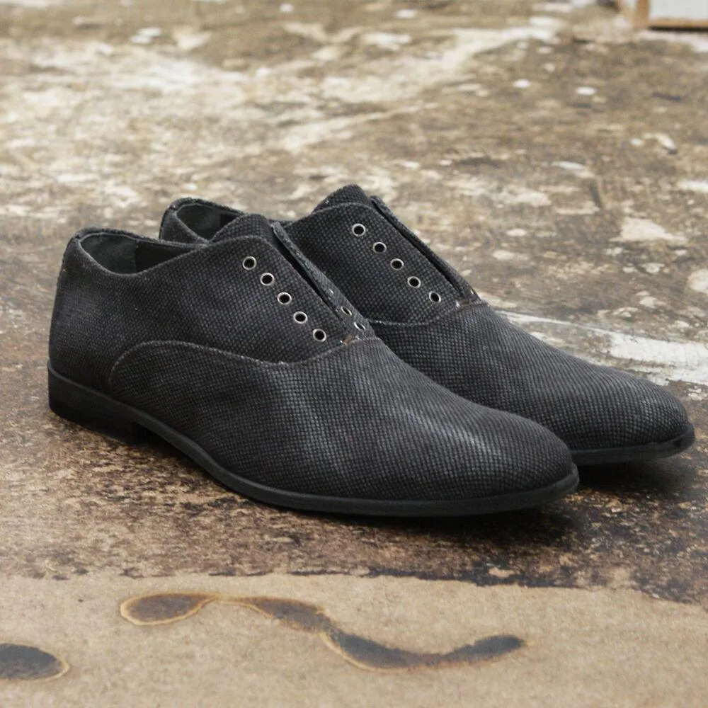 Greige Laceless Oxford Shoes