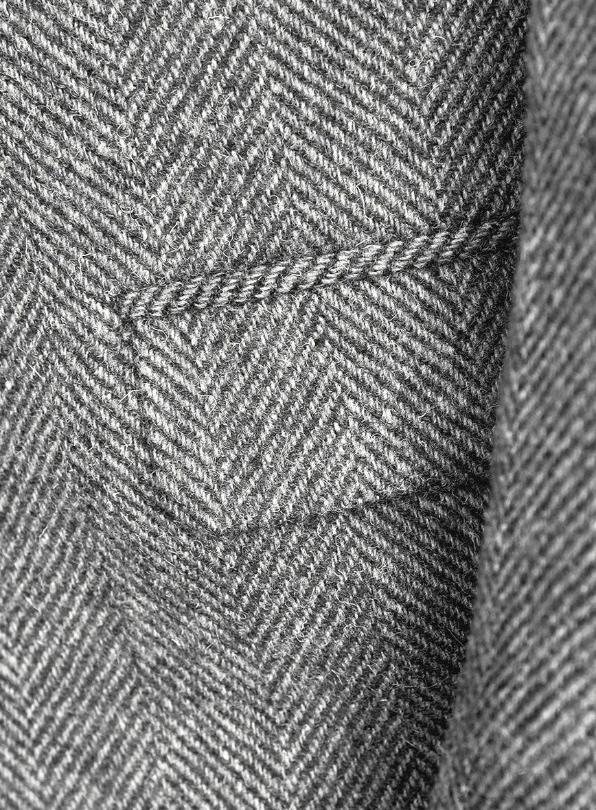 Harris Tweed Wide Herringbone Gray Jacket