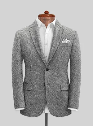 Harris Tweed Wide Herringbone Gray Jacket