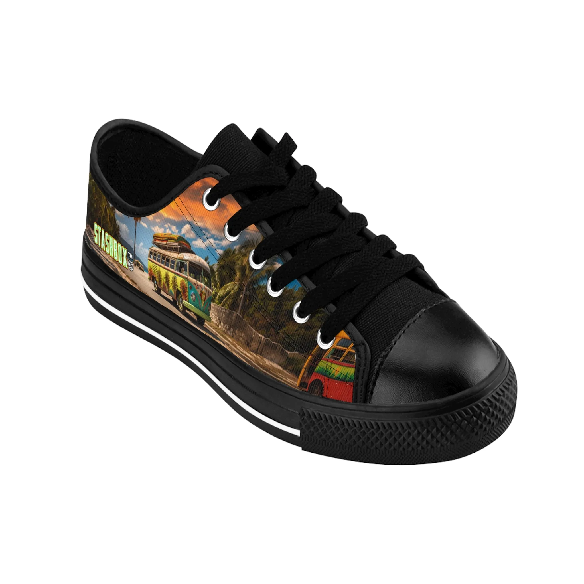 Hawaiian Classic VW Bus - Custom Men's Sneakers - Tropical Design #001