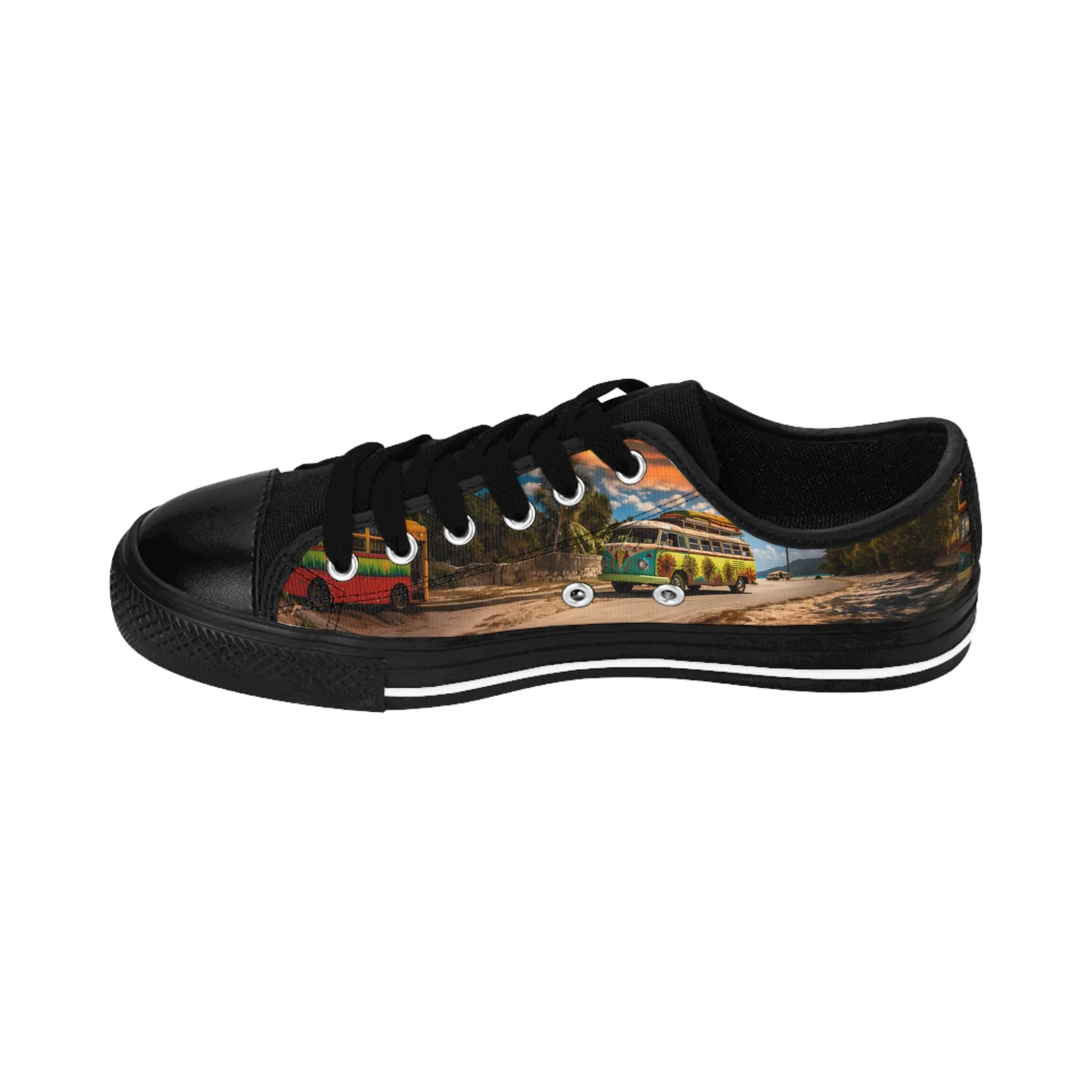 Hawaiian Classic VW Bus - Custom Men's Sneakers - Tropical Design #001