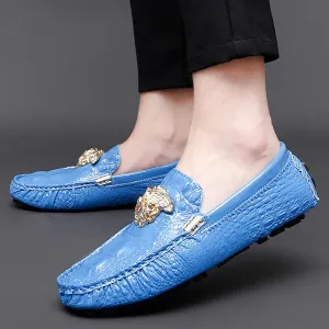 Hnzxzm Fashion Men Sky Blue Casual Loafers Gentleman Leisure Walking Shoes Large Size 35-48 Youth Gentleman Party Dress Formal Shoes