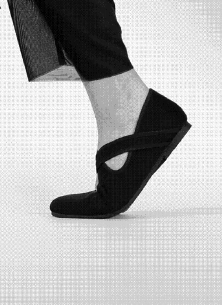 Hopp Studios X Ballet Flats in Black Stretch