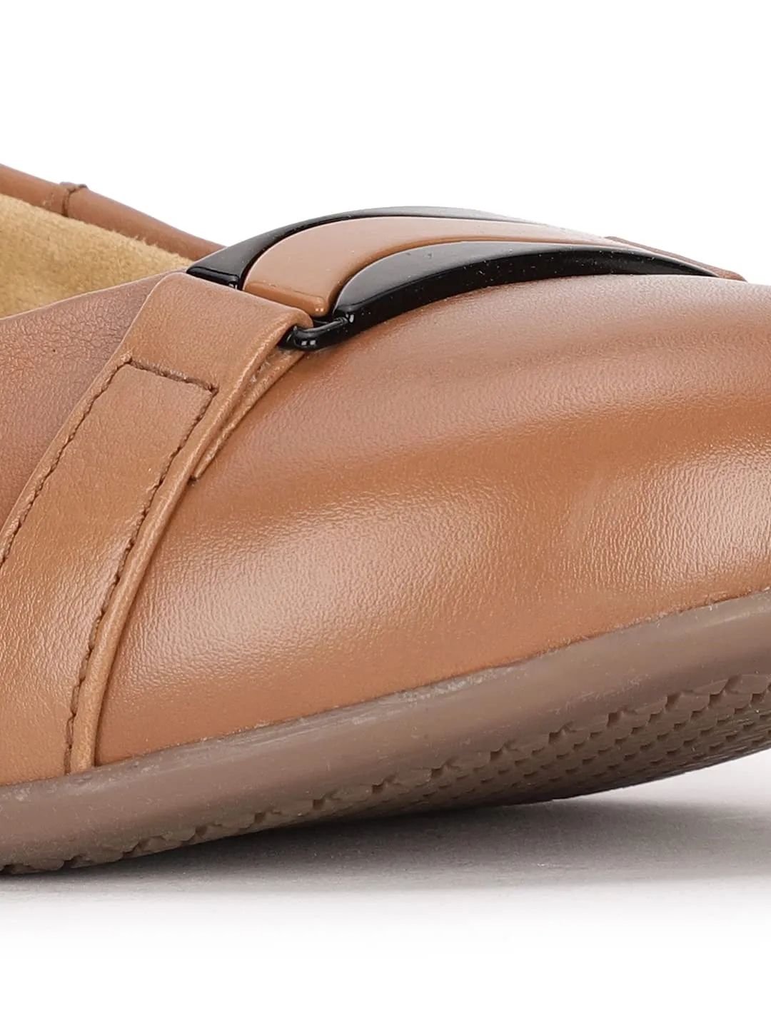 Hush Puppies Womens Dacey Trim Light Brown Ballet Flat - 4 UK (5543525)