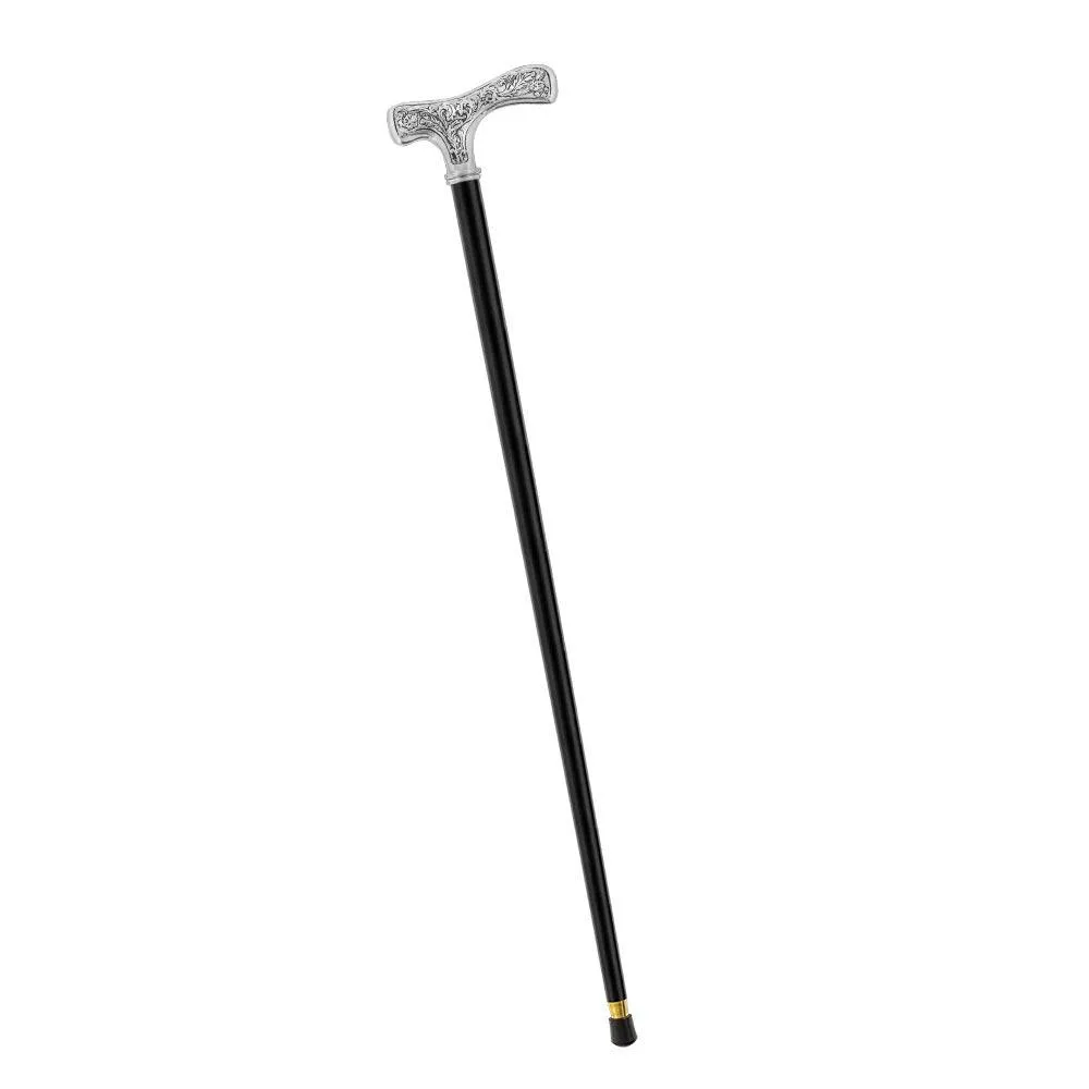 Italian Import: Silver 925r Embossed Fritz Handle Cane