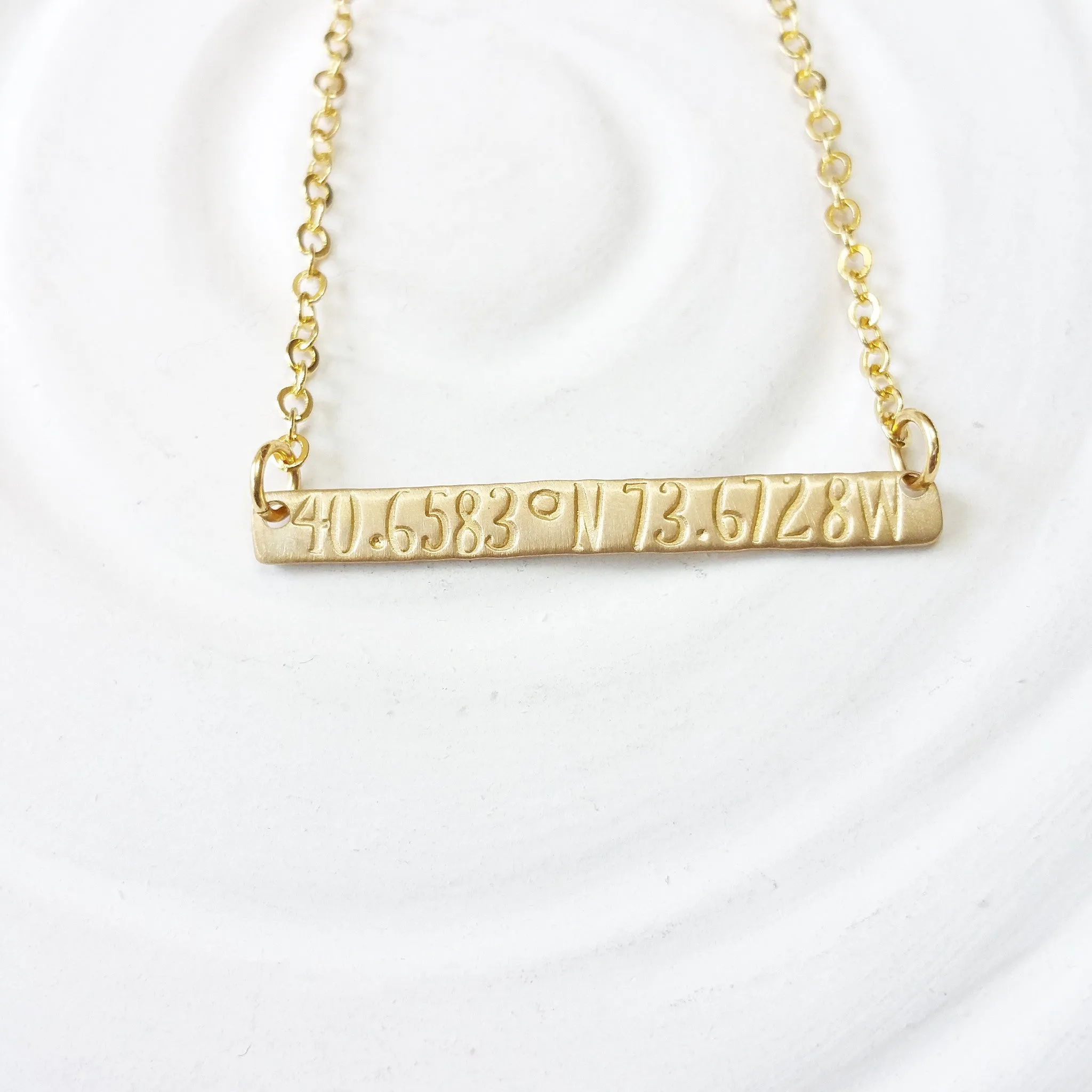 Itty Bitty Gold Bar Necklace | Coordinates Necklace