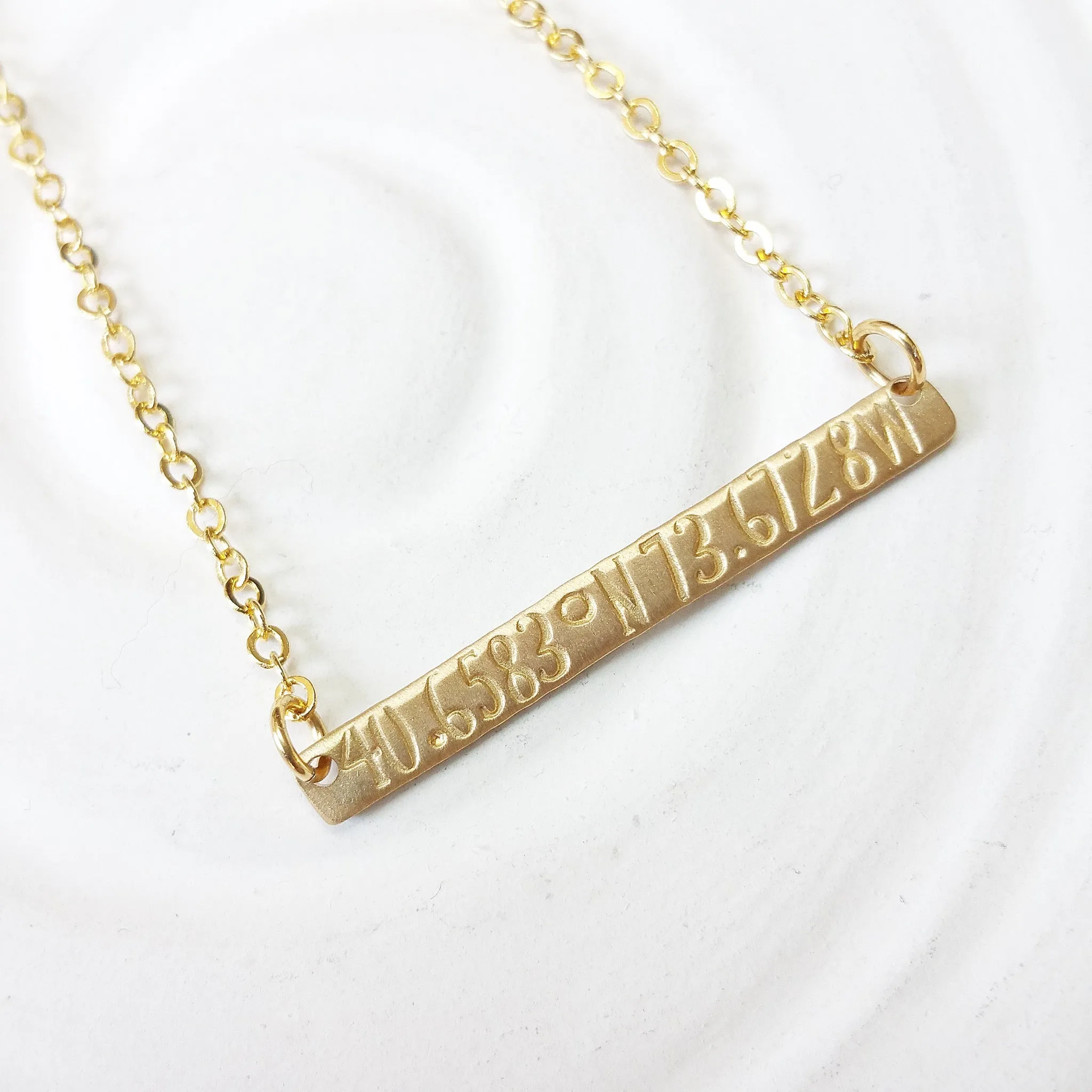 Itty Bitty Gold Bar Necklace | Coordinates Necklace