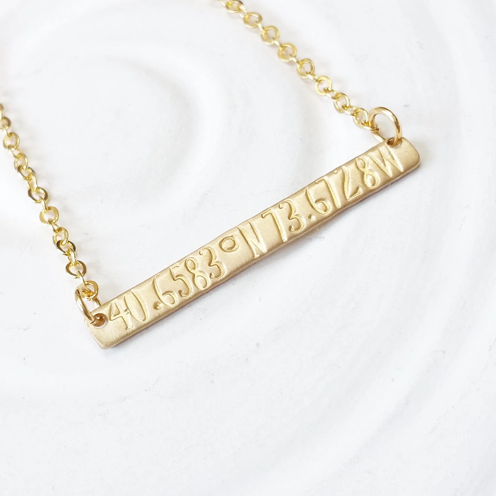 Itty Bitty Gold Bar Necklace | Coordinates Necklace