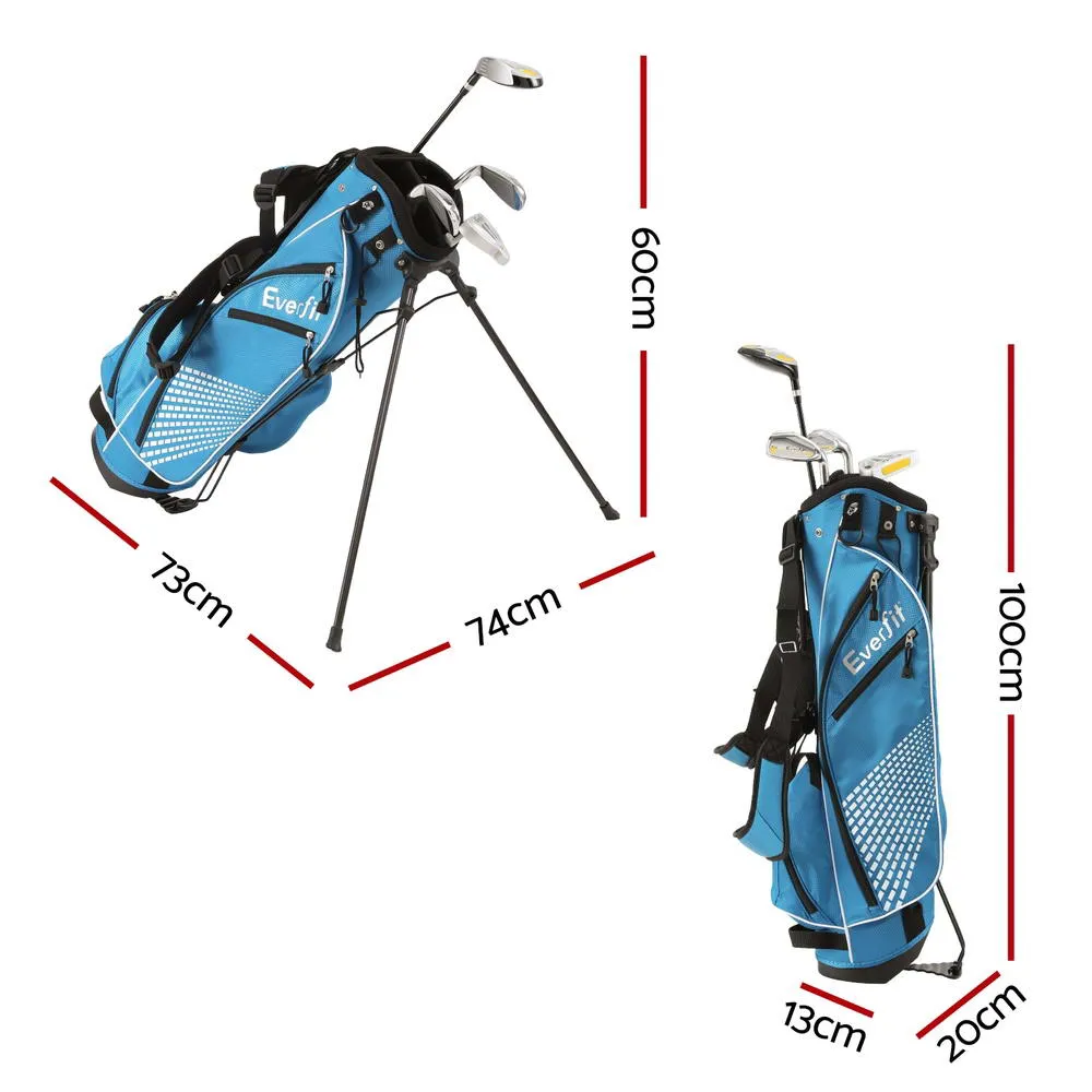 Junior Golf Clubs Set with Stand Bag & Steel Irons - Everfit