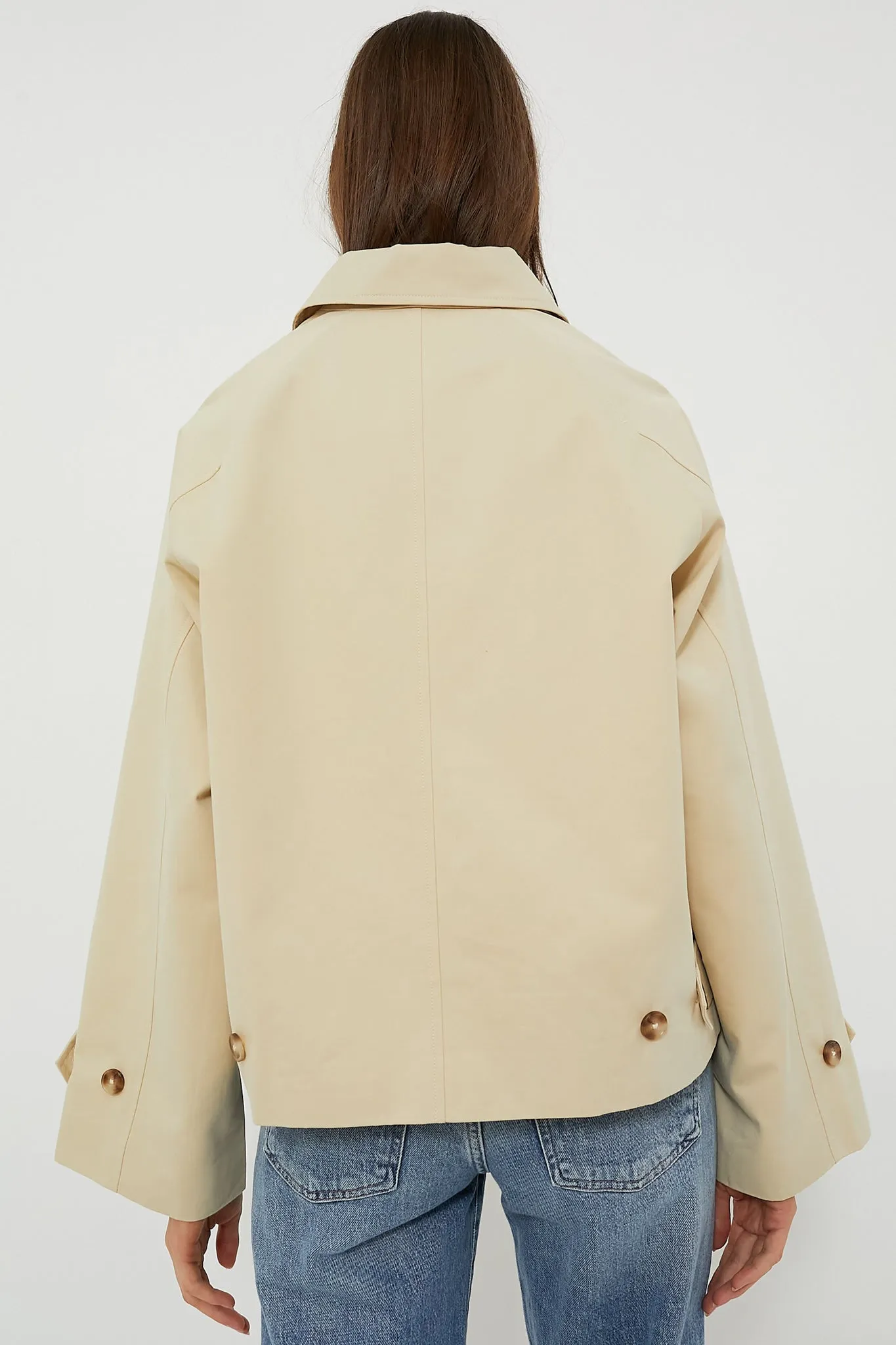 Khaki Drew Short Trench Coat