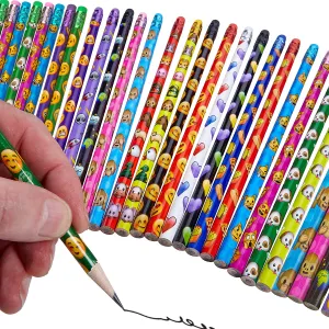 Kicko Emoticon Pencil Assortment - 7.5 inch - Assorted Colorful Pencils for Kids, Exciting