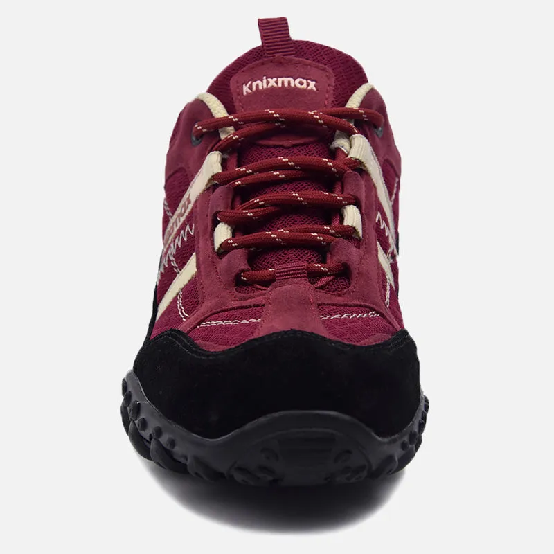 Knixmax Women's Hiking Trainers, Wine Red, Lightweight Approach Shoes, Sports Trainers