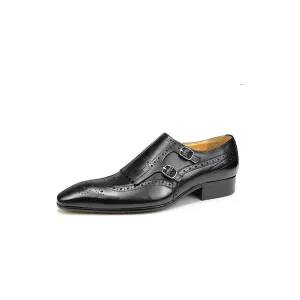 Leather Luxury Metal Elegant Brogue Wedding Shoes