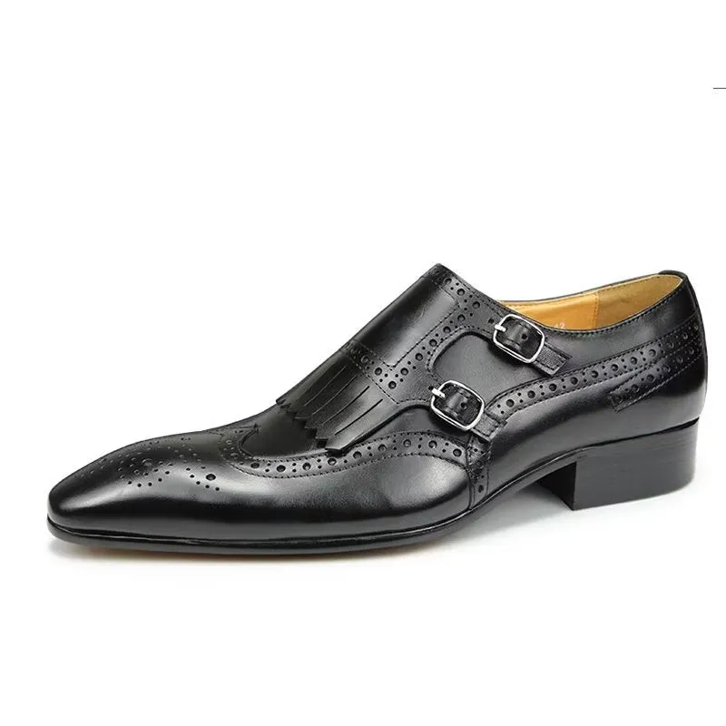 Leather Luxury Metal Elegant Brogue Wedding Shoes