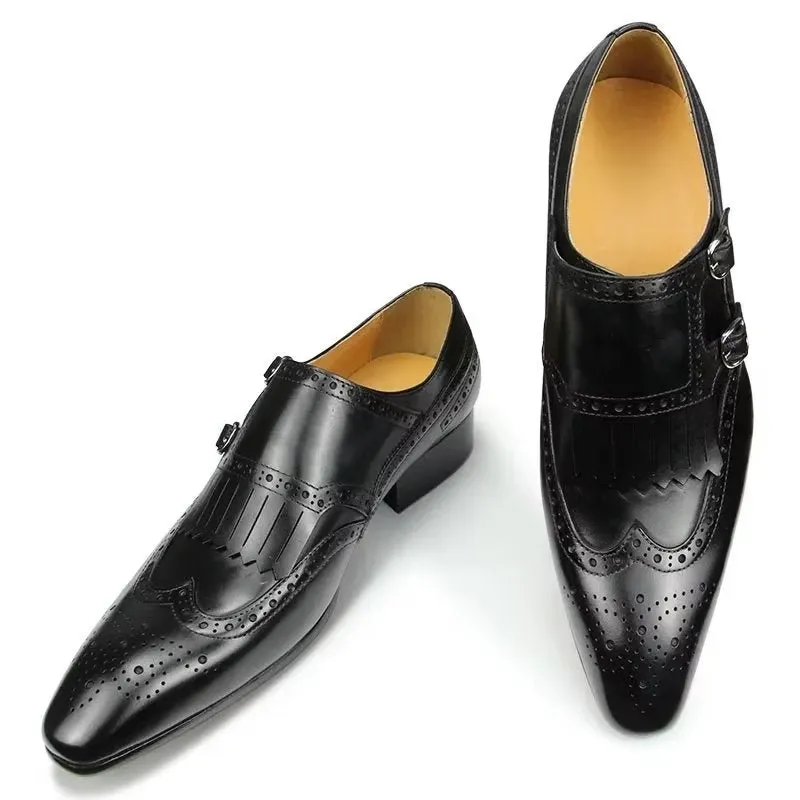 Leather Luxury Metal Elegant Brogue Wedding Shoes