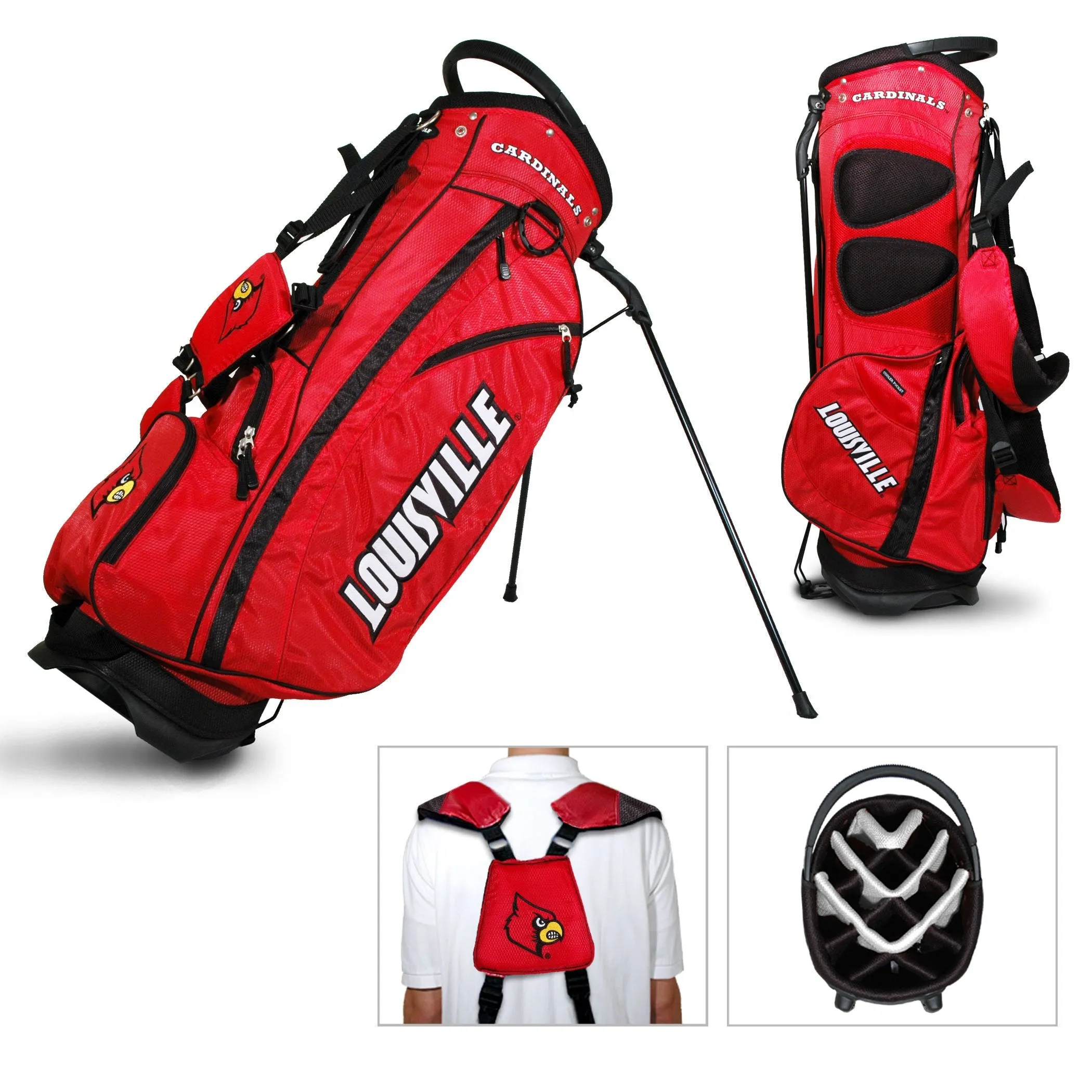 Louisville Cardinals Team Golf Fairway Light 14-Way Top Golf Club Stand Bag