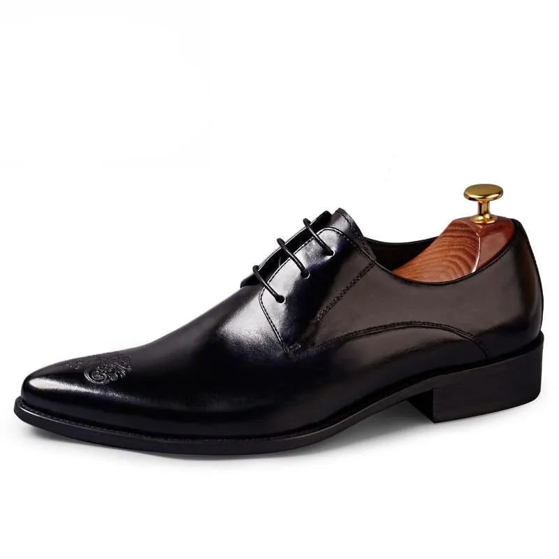 LuxeLeather Classy Lace Up Oxford Dress Shoes