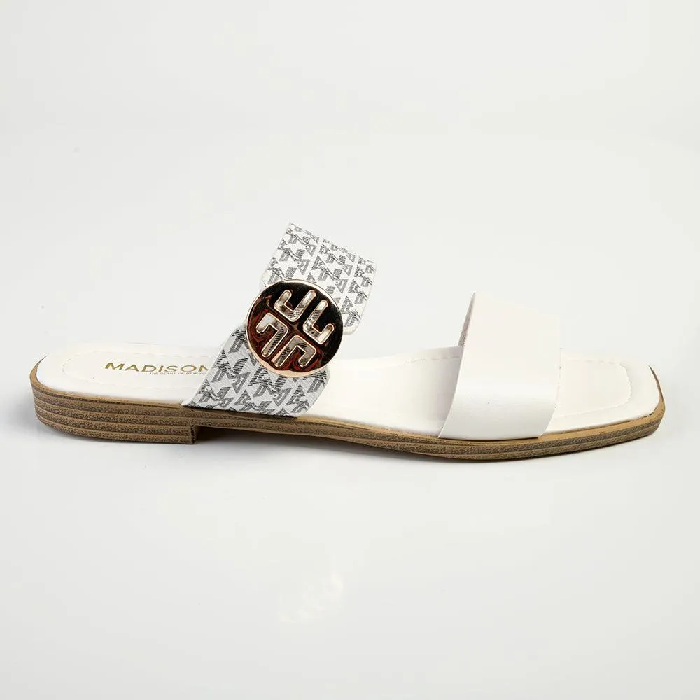 Madison Jen Double Strap Sandal - White Multi