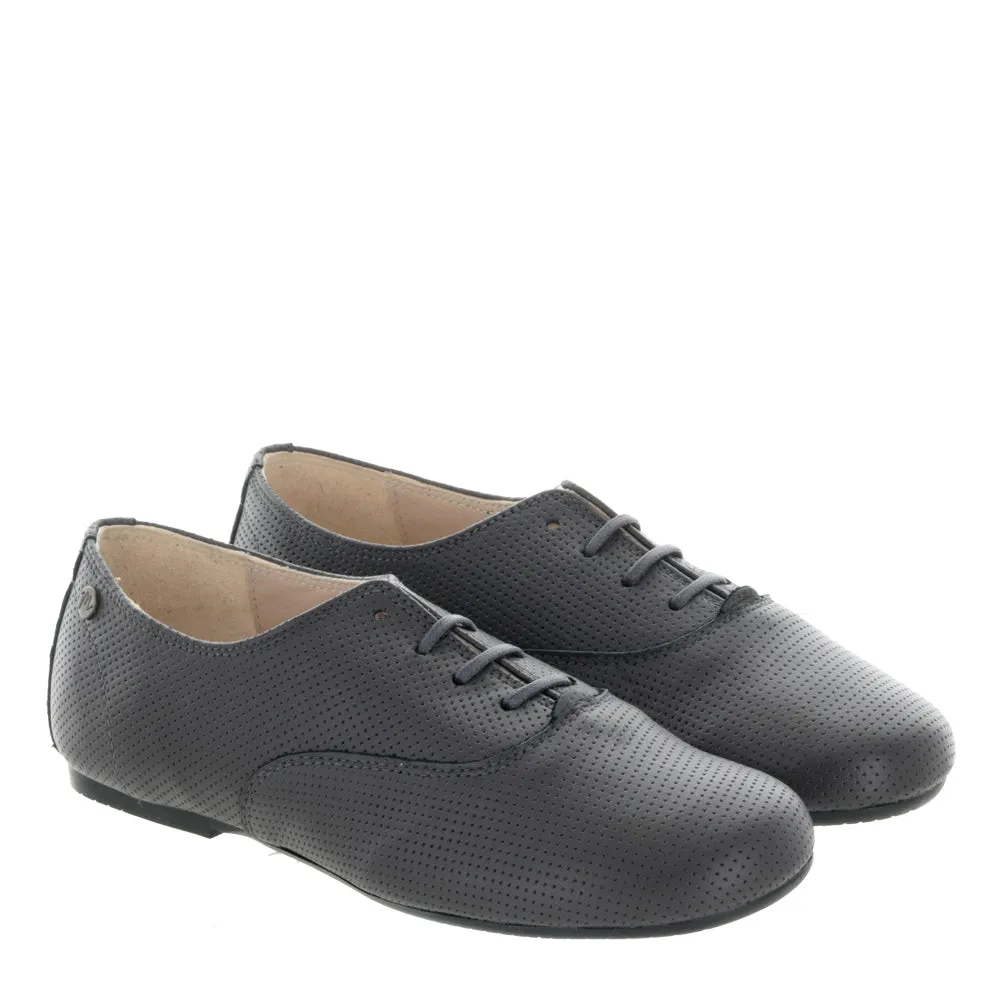 Manuela de Juan Boy's & Girl's Derby II Lace Up Oxfords, Carbon Seta