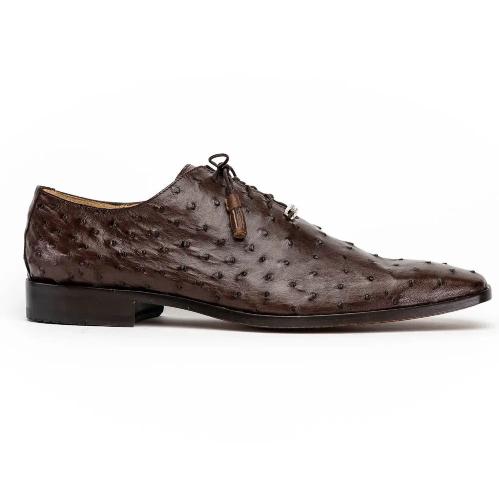 Marco Di Milano Criss Oxford Brown Ostrich Shoes