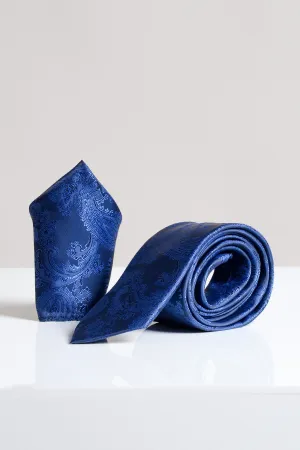 MD PAISLEY - Midnight Navy Paisley Tie and Pocket Square Set