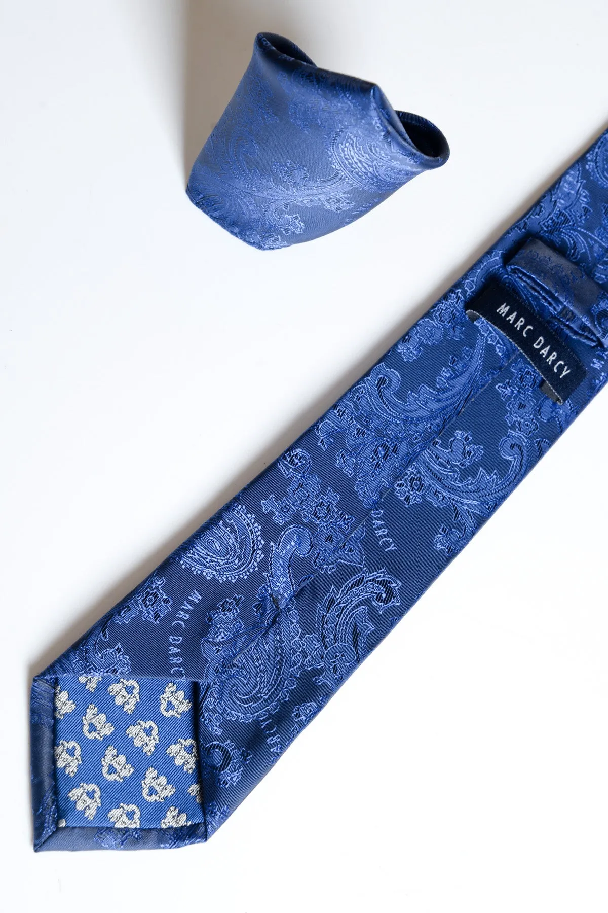 MD PAISLEY - Midnight Navy Paisley Tie and Pocket Square Set