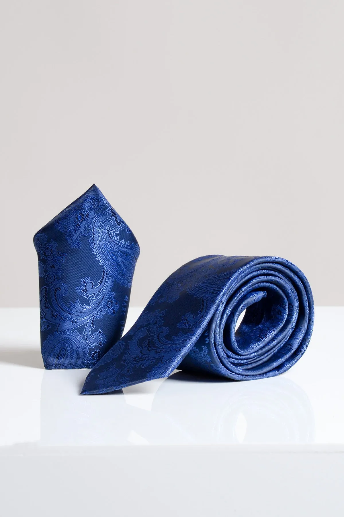 MD PAISLEY - Midnight Navy Paisley Tie and Pocket Square Set