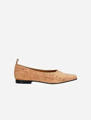 Melita Women's Ballerina Cork Vegan Flats | Beige