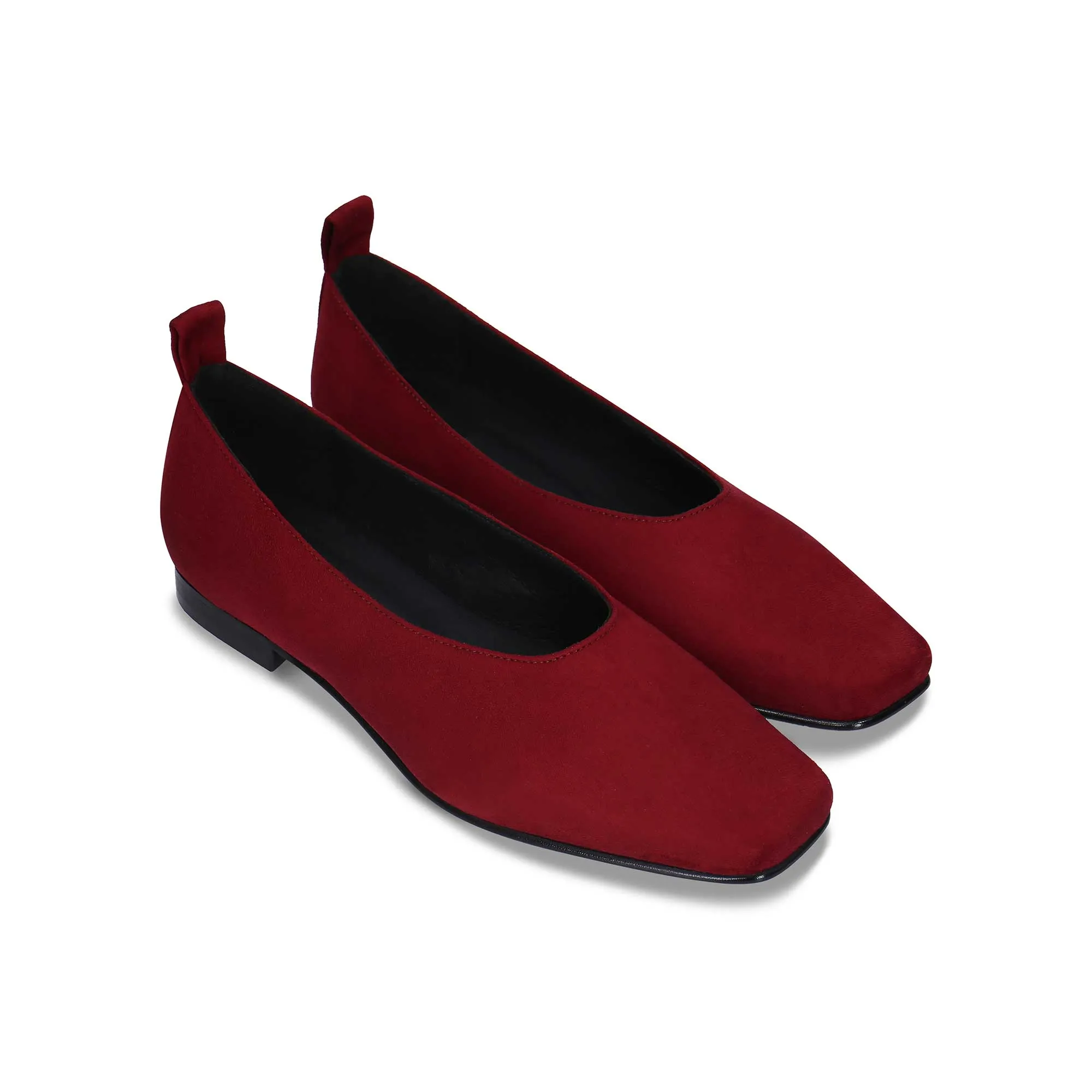 Melita Women's Ballerina Vegan Suede Flats | Burgundy