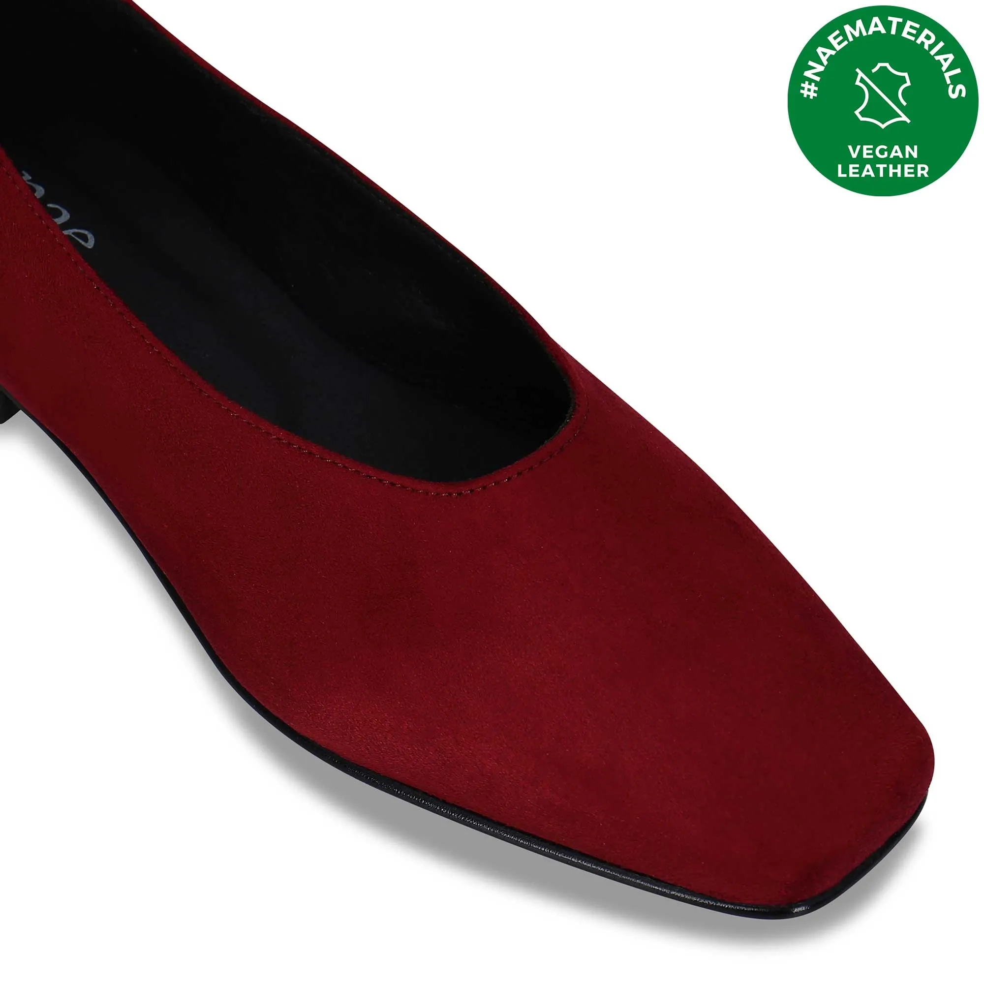 Melita Women's Ballerina Vegan Suede Flats | Burgundy