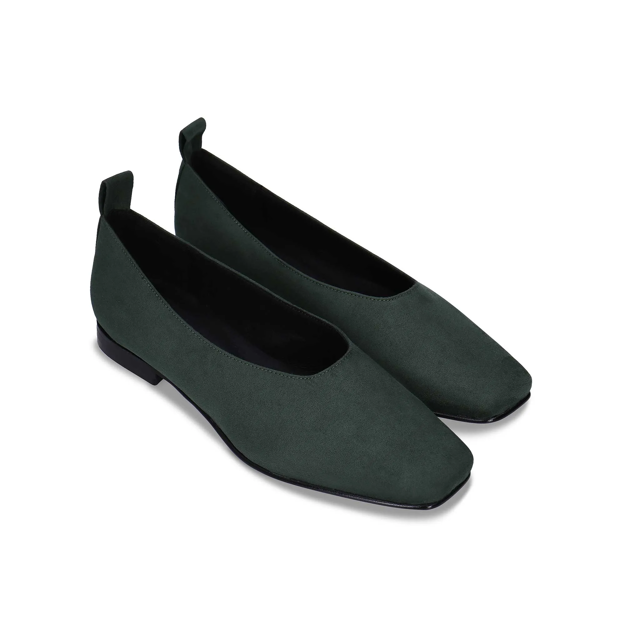 Melita Women's Ballerina Vegan Suede Flats | Green