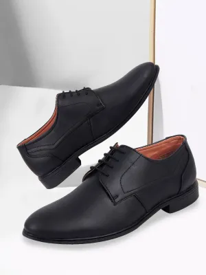 Men Black Formal Lace-Up Oxford Shoes