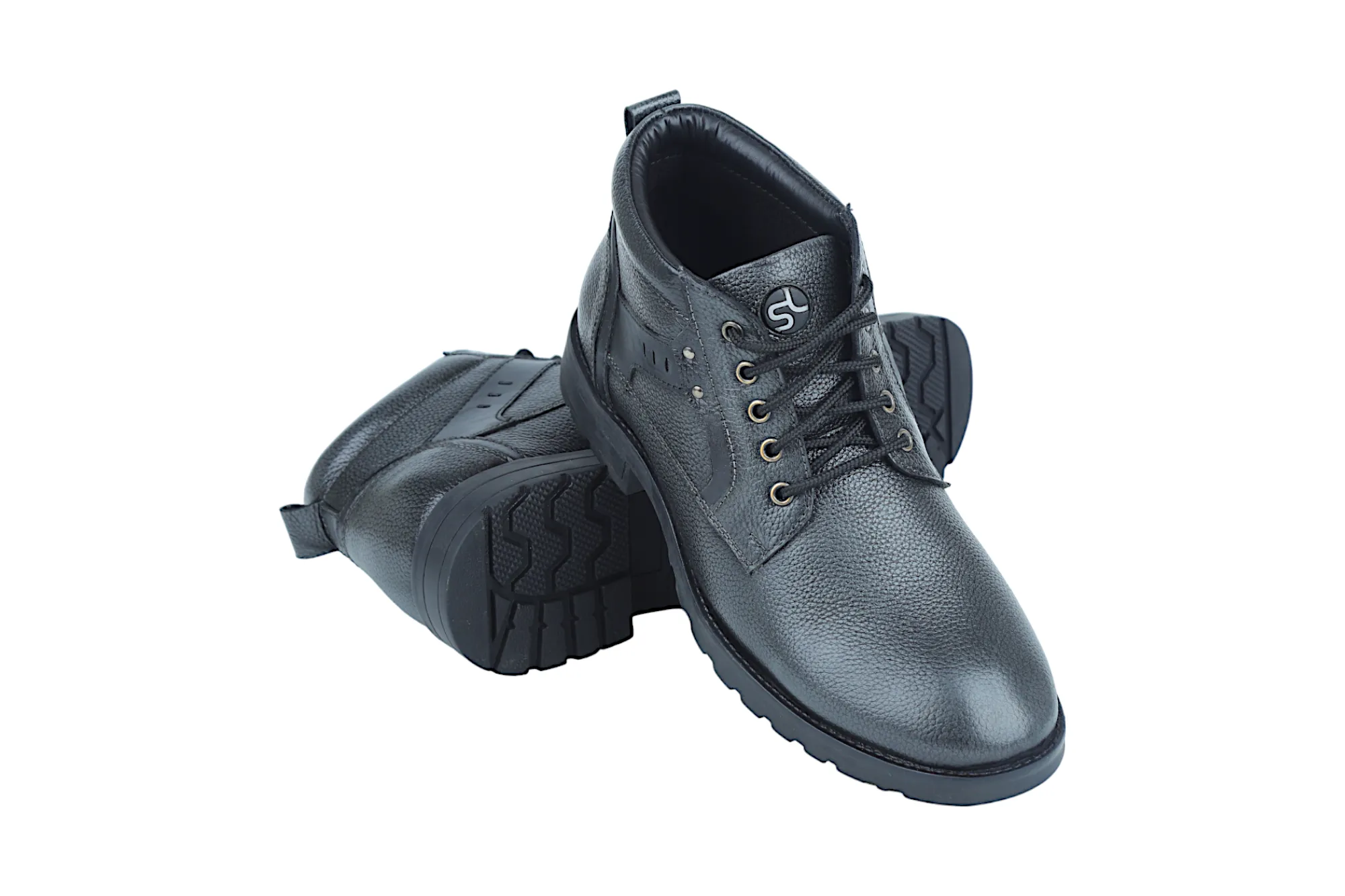 Mens Leather Casual Boot Shoe 38013