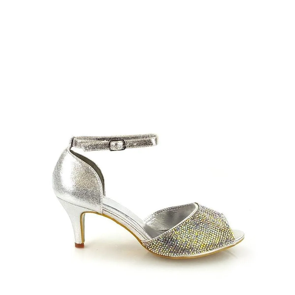 Millie Ankle Strap Open Toe Diamante Shoe